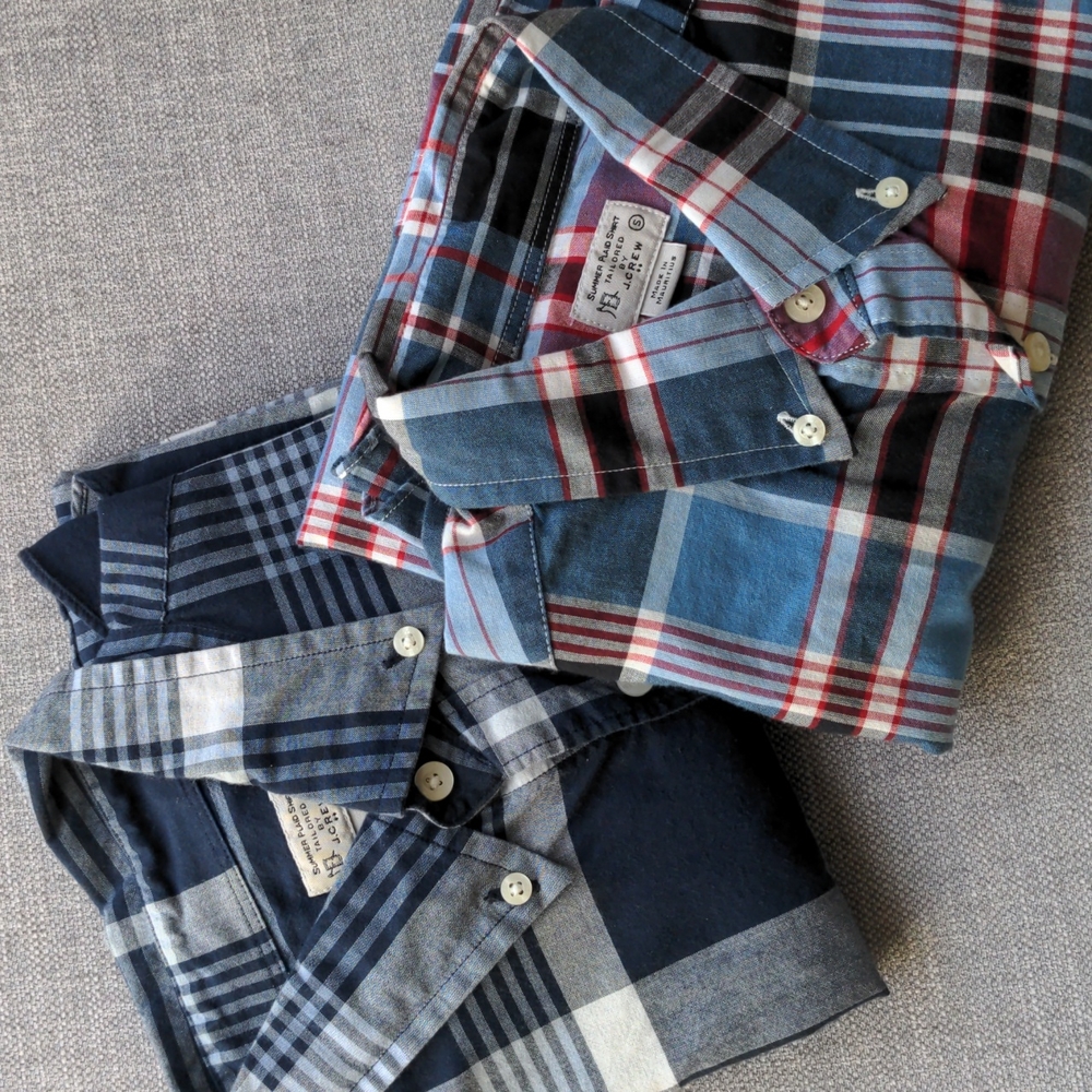 Lot 2 J. Crew Summer Plaid Shirts, Size S